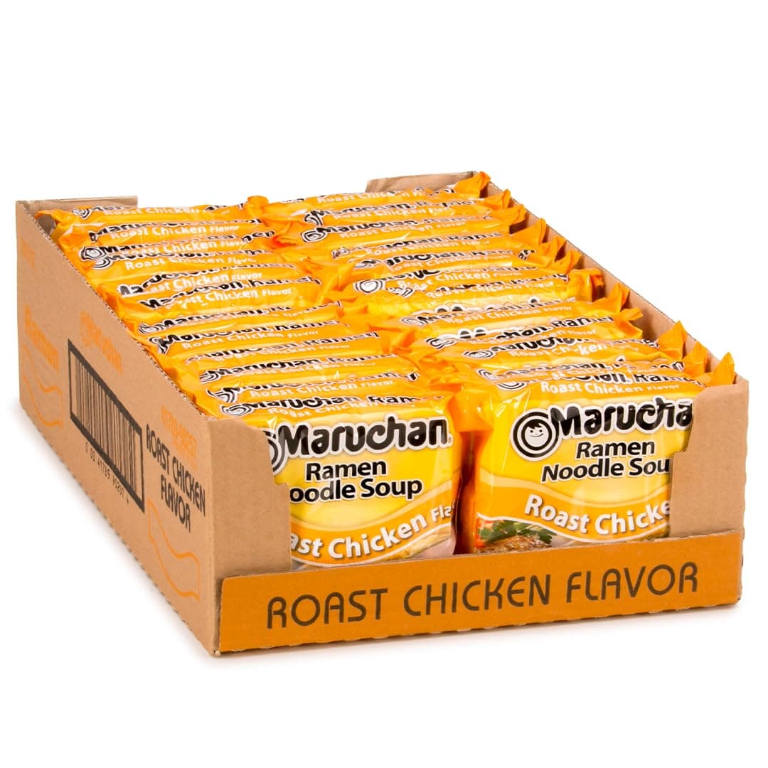 Maruchan Ramen Noodle Soup, Roast Chicken Flavor – Japanese-Style Instant Noodles, Quick & Easy Meal for Students & Busy Families – 3 Oz. (24 Pack)