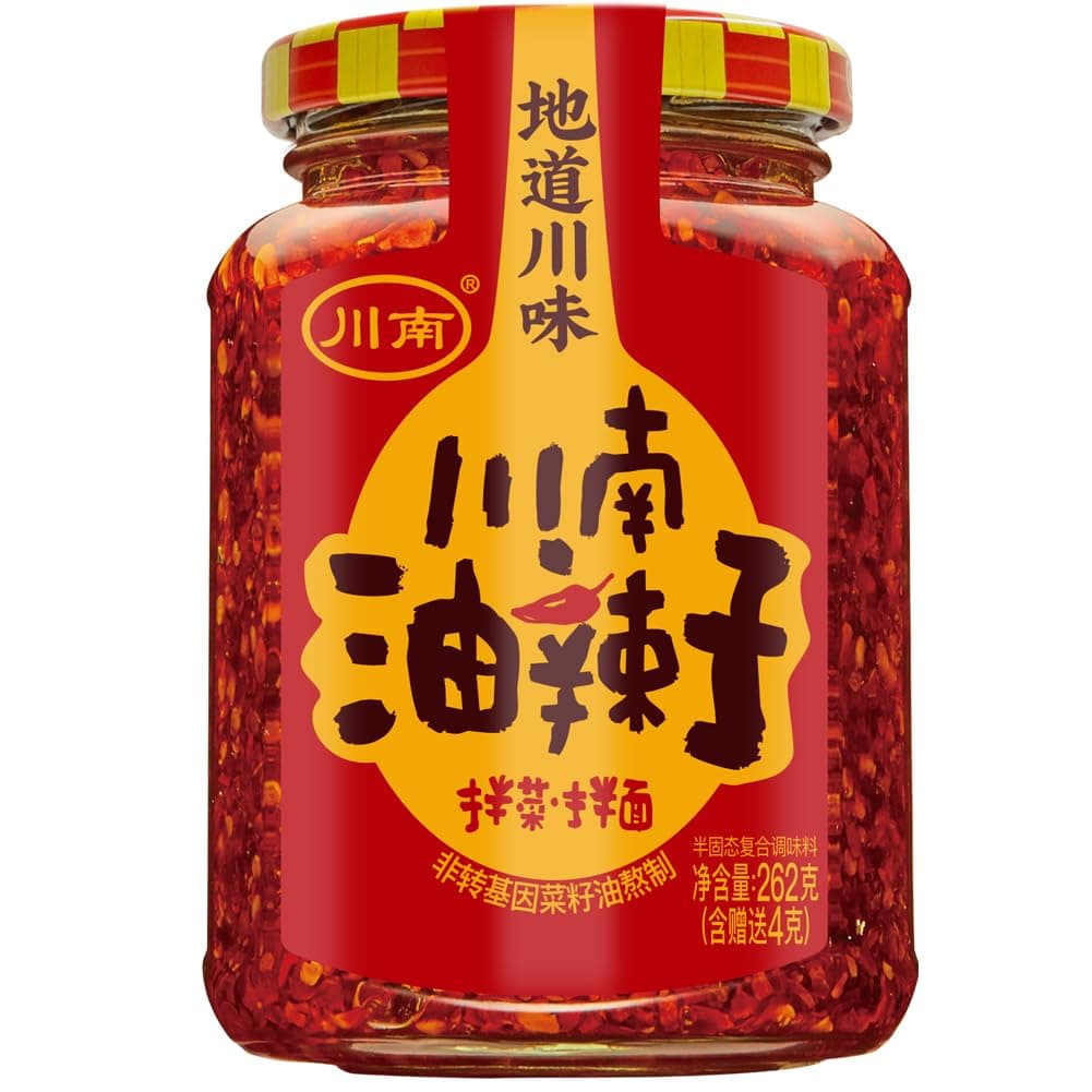 Hot Chili Oil Sauce, Chinese Chili Oil, Sichuan Chili Oil Crisp with Roasted Chili, Soybean, Peanut Chili Crisp, Ready to Eat and Use as Sauce, Condiment,262g/9.3oz (1 Pack)