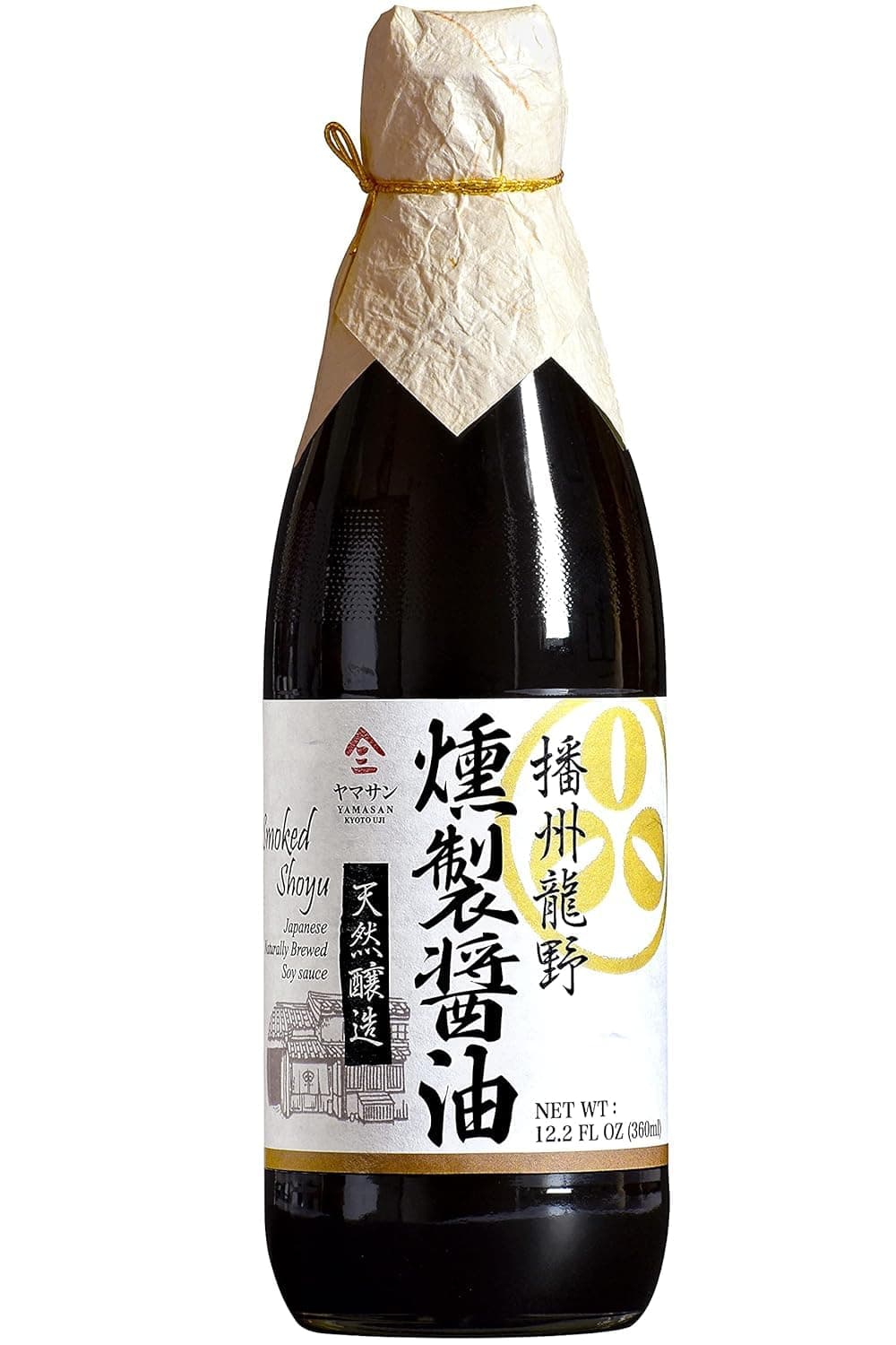 YAMASAN KYOTO UJI Soy Sauce Smoked Neoteric, 500 Days Aged, Japanese Artisanal Handmade, Naturally Brewed, No Additives, Non-GMO, Made in Japan(360ml)