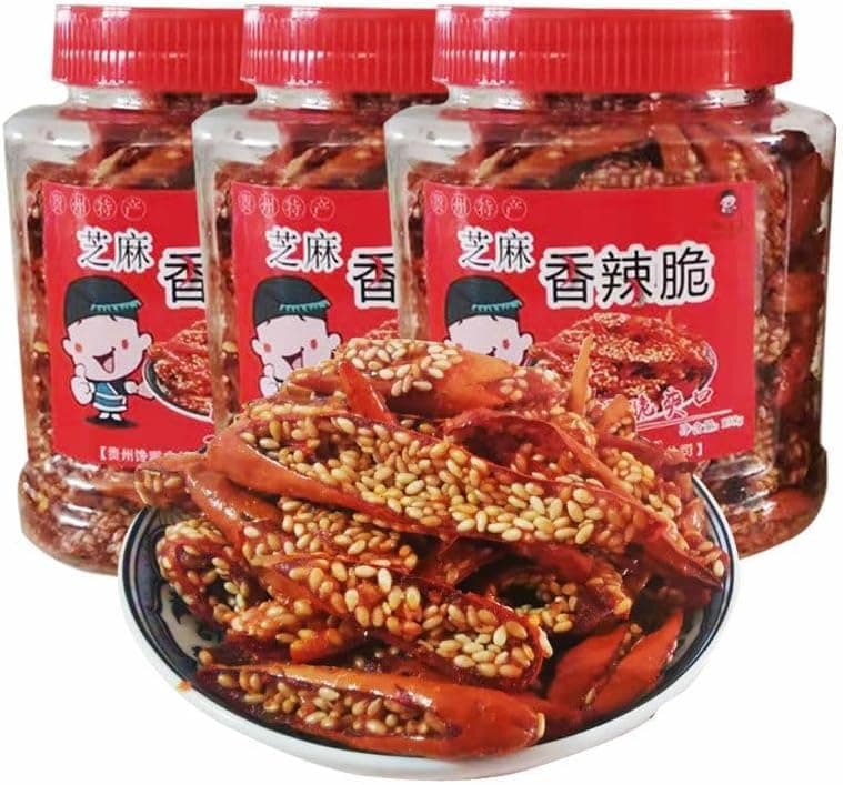 Sesame Chili Crisp Crispy Chili (138g/4.86oz)Guizhou Specialty Chili Crispy Chili Pepper Crispy Chili,Hot Pepper Sauce,Condiments,Delicious Chinese specialty snacks (3can)
