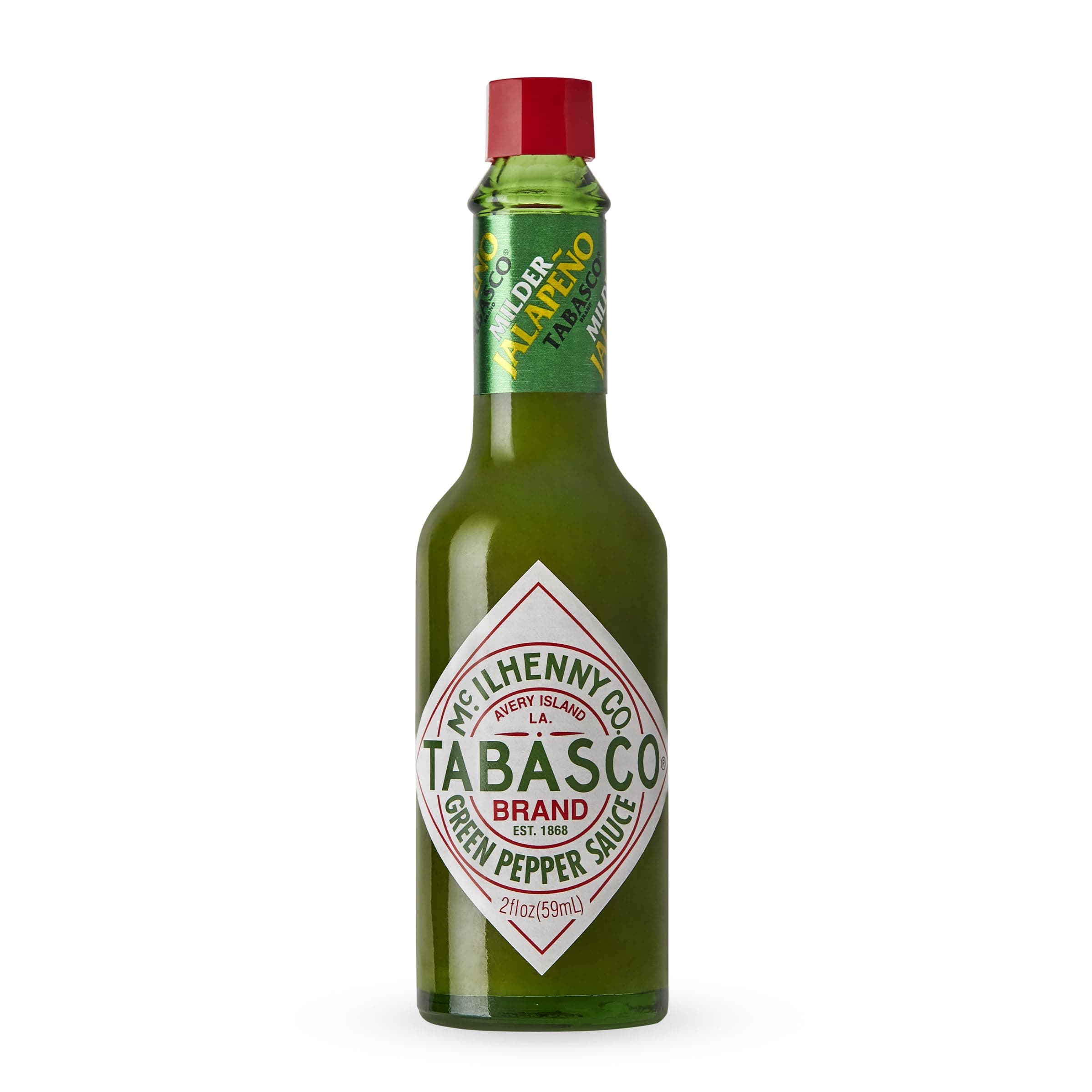 TABASCO Brand Green Jalapeno Pepper Sauce, Mild Hot Sauce, Glass Bottle, Versatile, Balanced Jalapeno Sauce, Crisp & Zesty, Great on Mexican Dishes & More, 2 Fl Oz (Pack of 1)