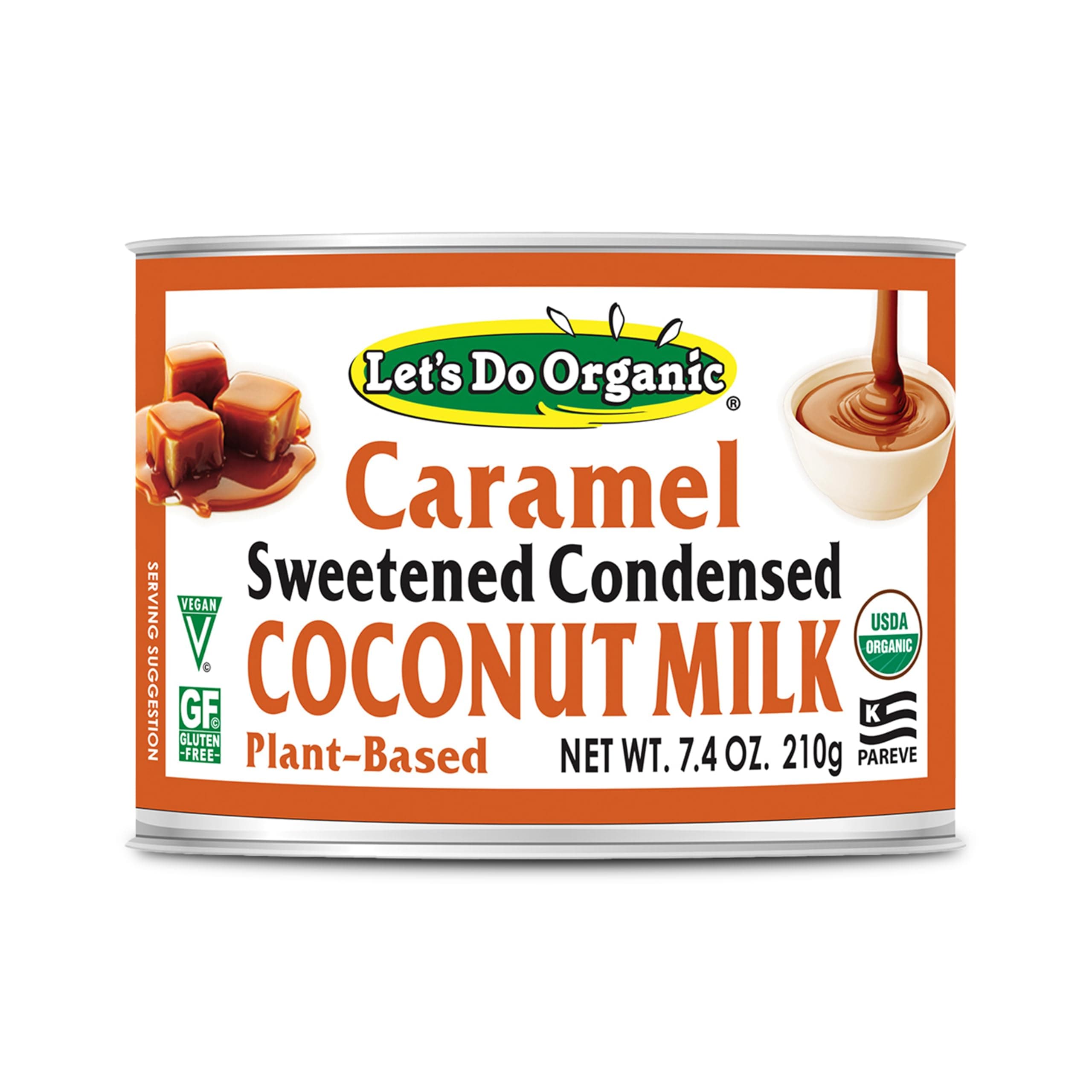 Lets Do Organic Caramel Condensed Coconut Milk - Vegan Condensed Milk Canned, Coconut Condensed Milk Canned Sweetened - 7.4 Ounce (Pack of 6)