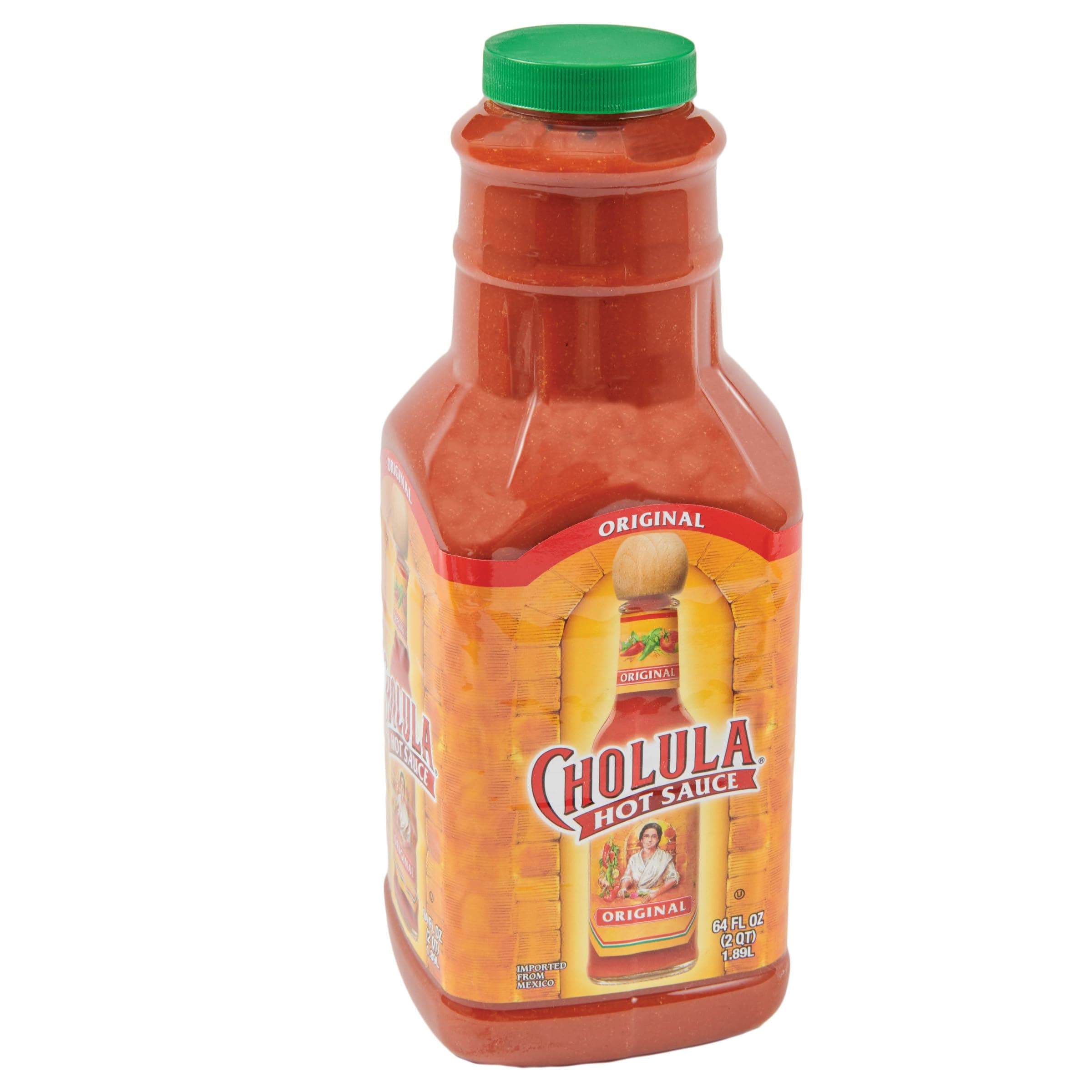Cholula Original Hot Sauce, 64 fl oz - One 64 Fluid Ounce Bulk Container of Hot Sauce with Mexican Peppers and Signature Spice Blend, Perfect with Tacos, Eggs, Wings, Chicken and More