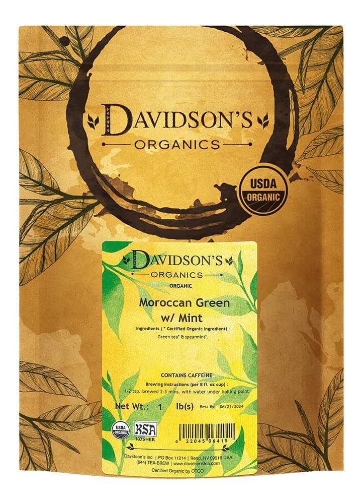 Davidson's Tea Bulk, Moroccan Green with Mint, 16 Ounce