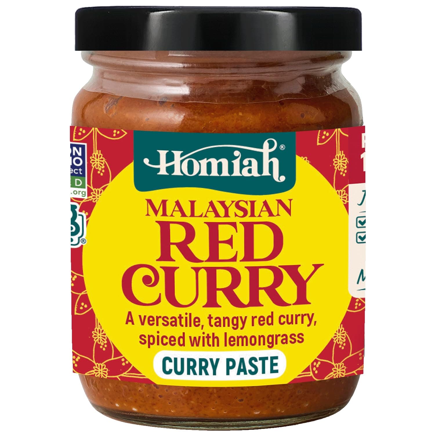 Homiah Red Curry Paste, 4 Oz – Vegan, Gluten-Free, Non-GMO Malaysian Curry Paste, Thai Essentials for Kitchen – Premium Red Thai Paste for Authentic Asian Dishes (1 Jar)