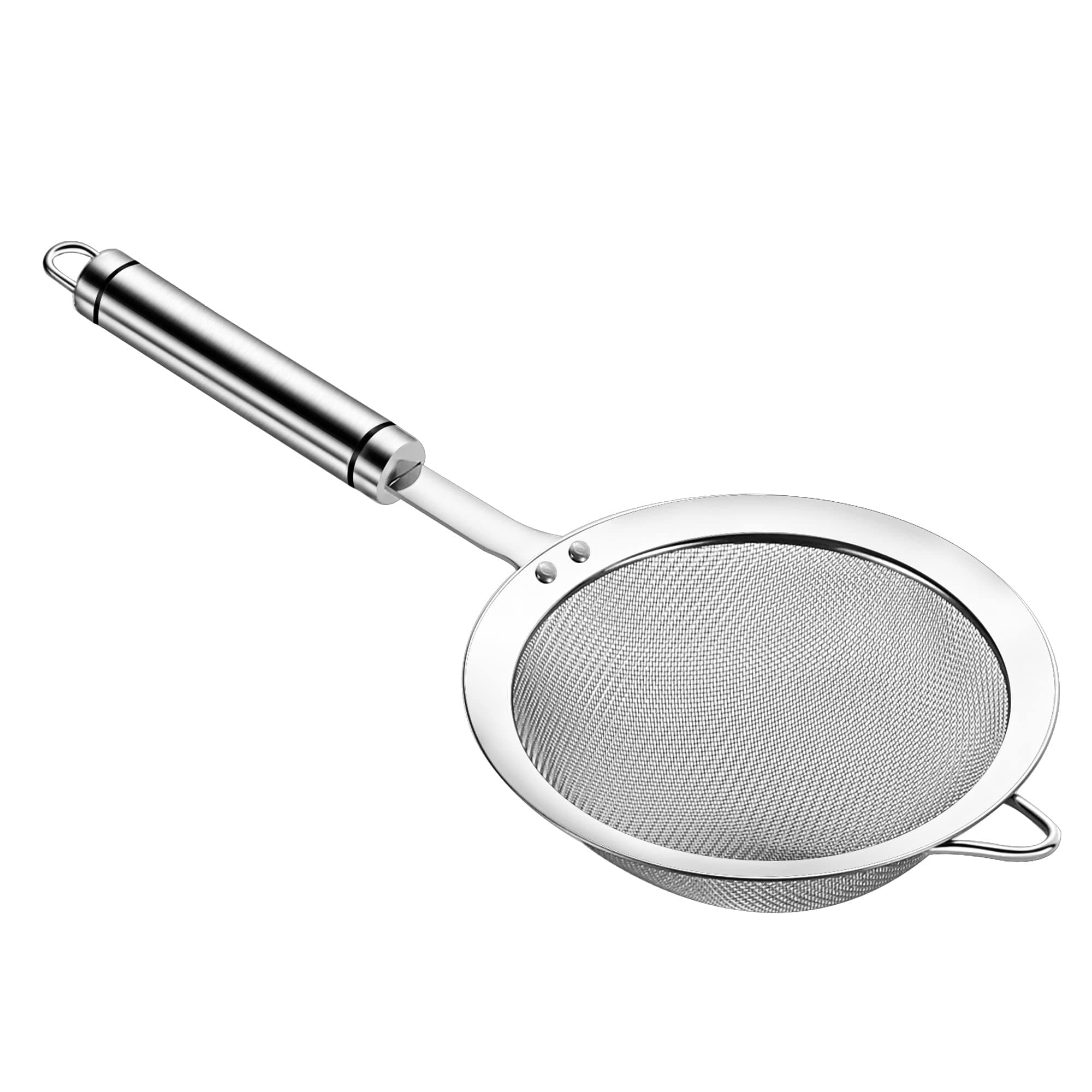 SUNWUKIN Stainless Steel Fine Mesh Strainers for Kitchen, Colander-Skimmer with Handle, Sieve Sifters for Food, Tea, Rice, Oil, Noodles, Fruits, Vegetable 4.73 inch