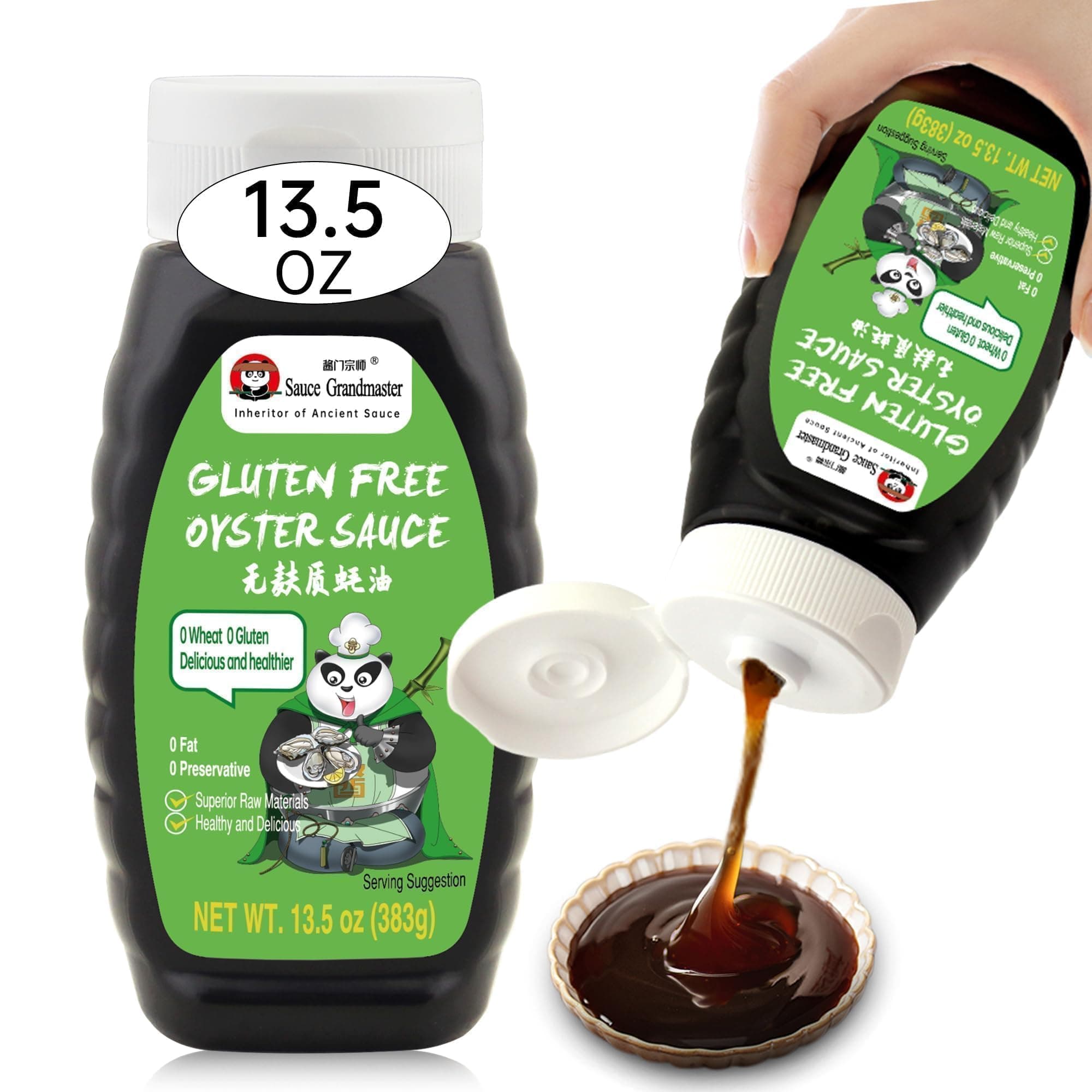 300 Oysters in Every Bottle – Premium Gluten-Free Oyster Sauce (70% Oyster Content), Low-Calorie, No MSG, Low Sodium, Slow-Simmered for Rich Flavor, Perfect for Cooking & BBQ, 13.5 fl oz PET Bottle (S