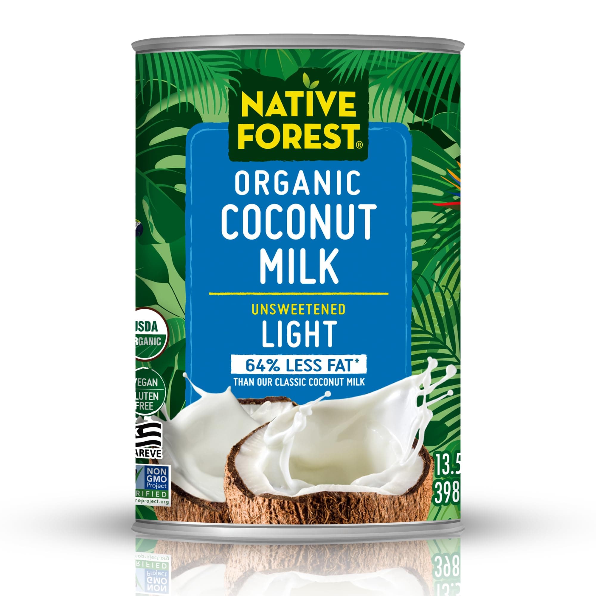 Native Forest Organic Light Coconut Milk - Canned Organic Coconut Milk, Unsweetened - 13.5 Fl Oz (Pack of 12)