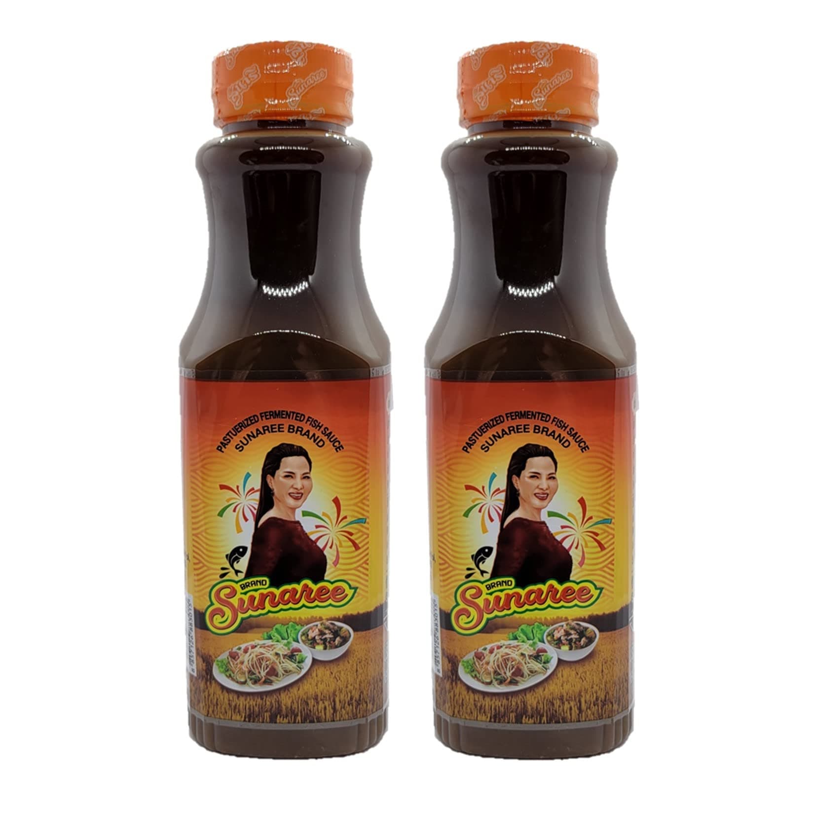 Sunaree Thai Fermented Fish Sauce Nam Pla La Authentic Brand from Thailand Papaya Salad dressing (350ml, 2)
