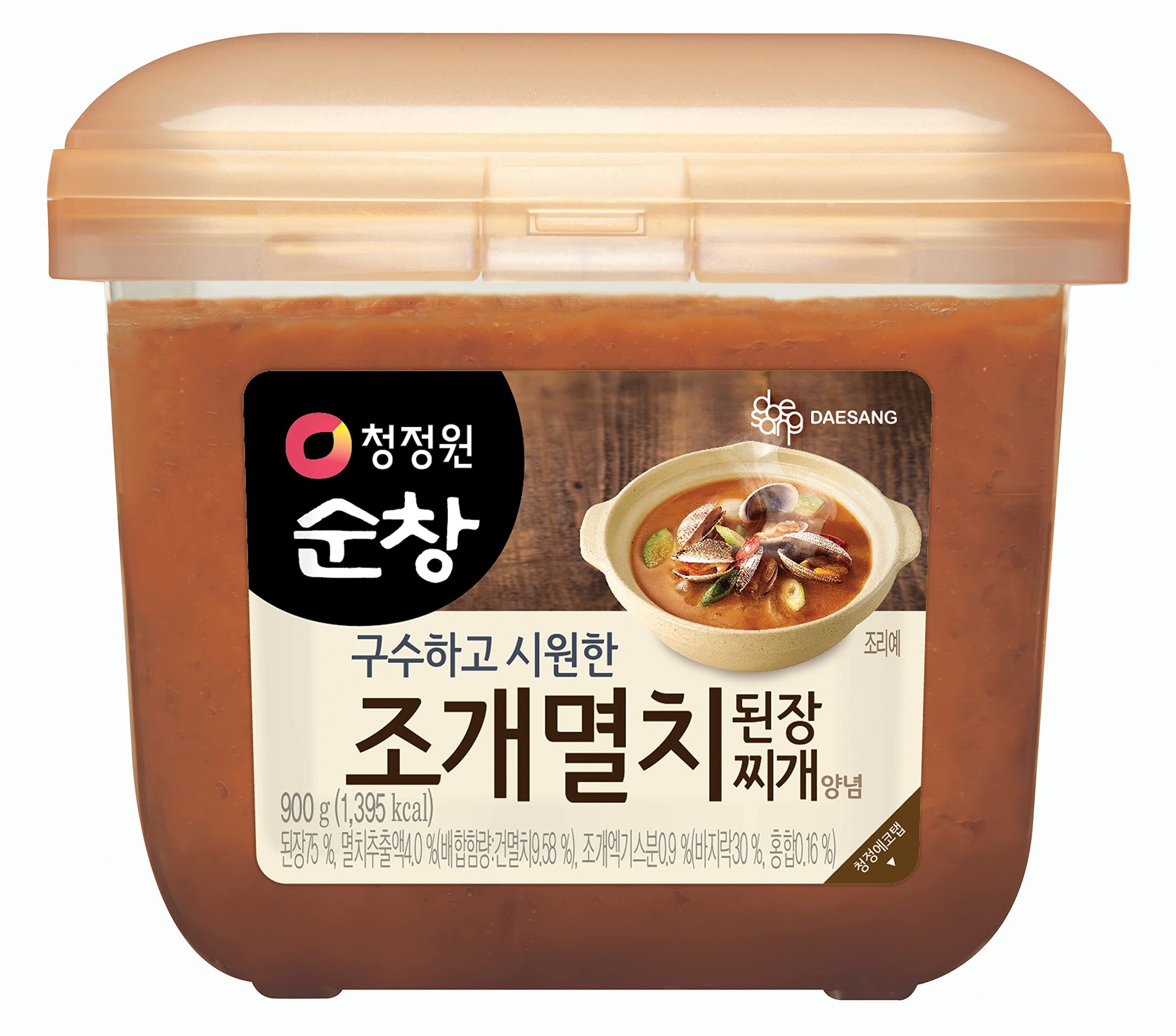 O'Food Seafood Doenjang, Premium Korean Traditional Soybean Miso Paste Sauce, Naturally Fermented, Umami Flavor, Jjigae Soup Base, Chung Jung One (Anchovy & Shellfish, 900g)