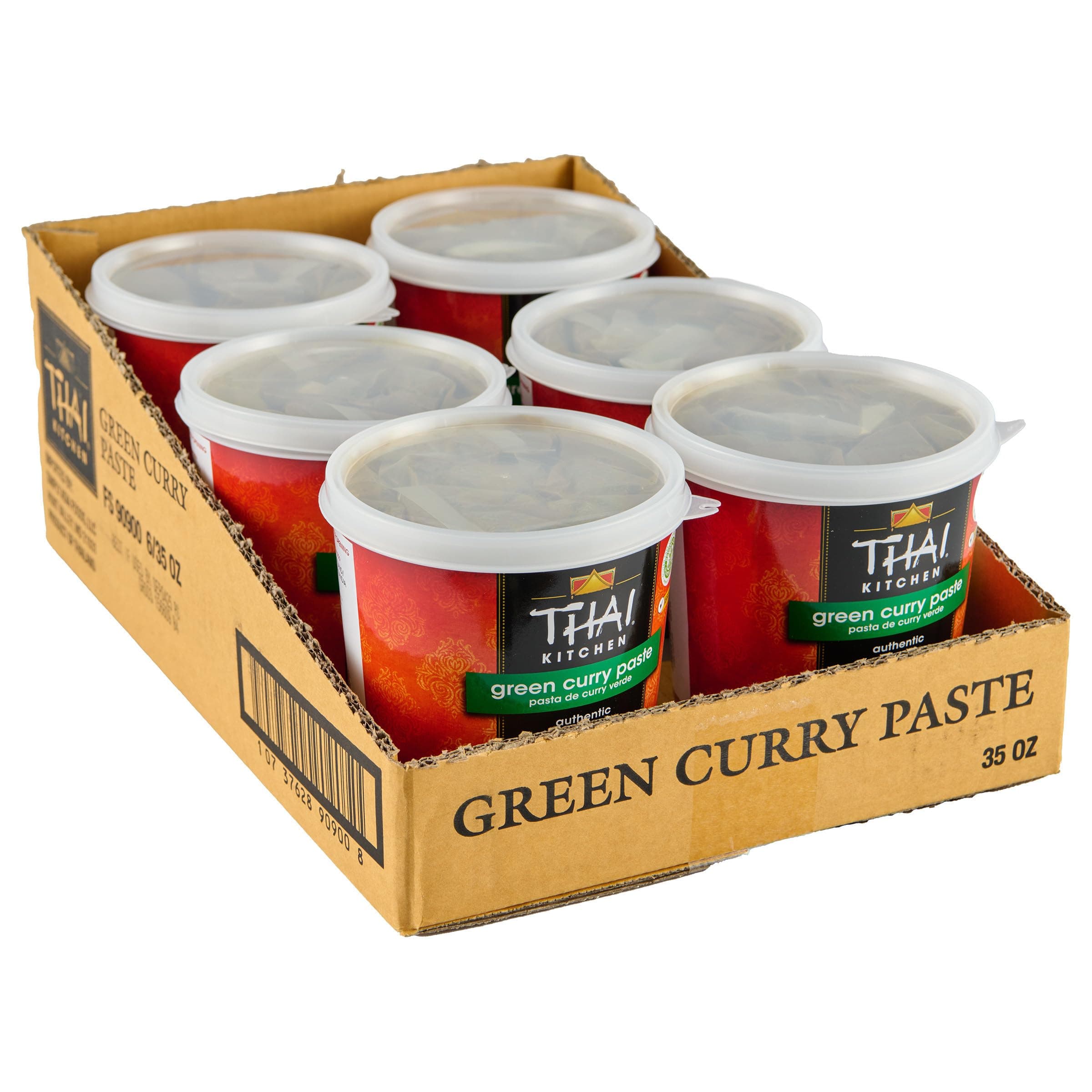 Thai Kitchen Green Curry Paste, 35 oz (Pack of 6) - Six 35 Ounce Tubs of Bulk Thai Green Curry Paste, Perfect for Vegetables, Soup Bases, Rice and More