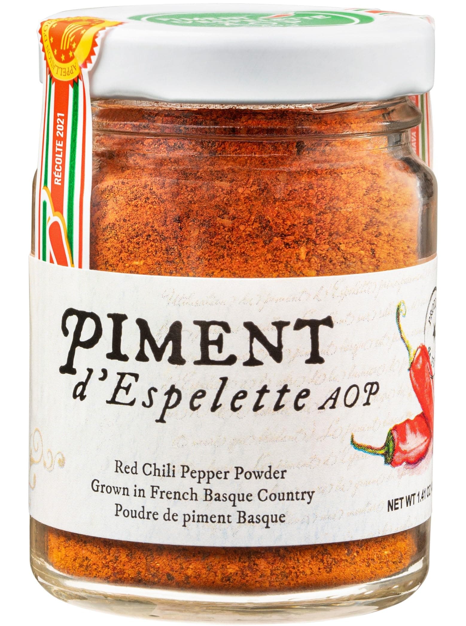 Gourmanity Piment d'Espelette Pepper Powder from Basque, France, Aromatic and Smokey with Mild Heat, Naturally Sun Dried Red Chili Seasoning for Mexican, Thai, Indian Food & More, AOP Classified, Non-